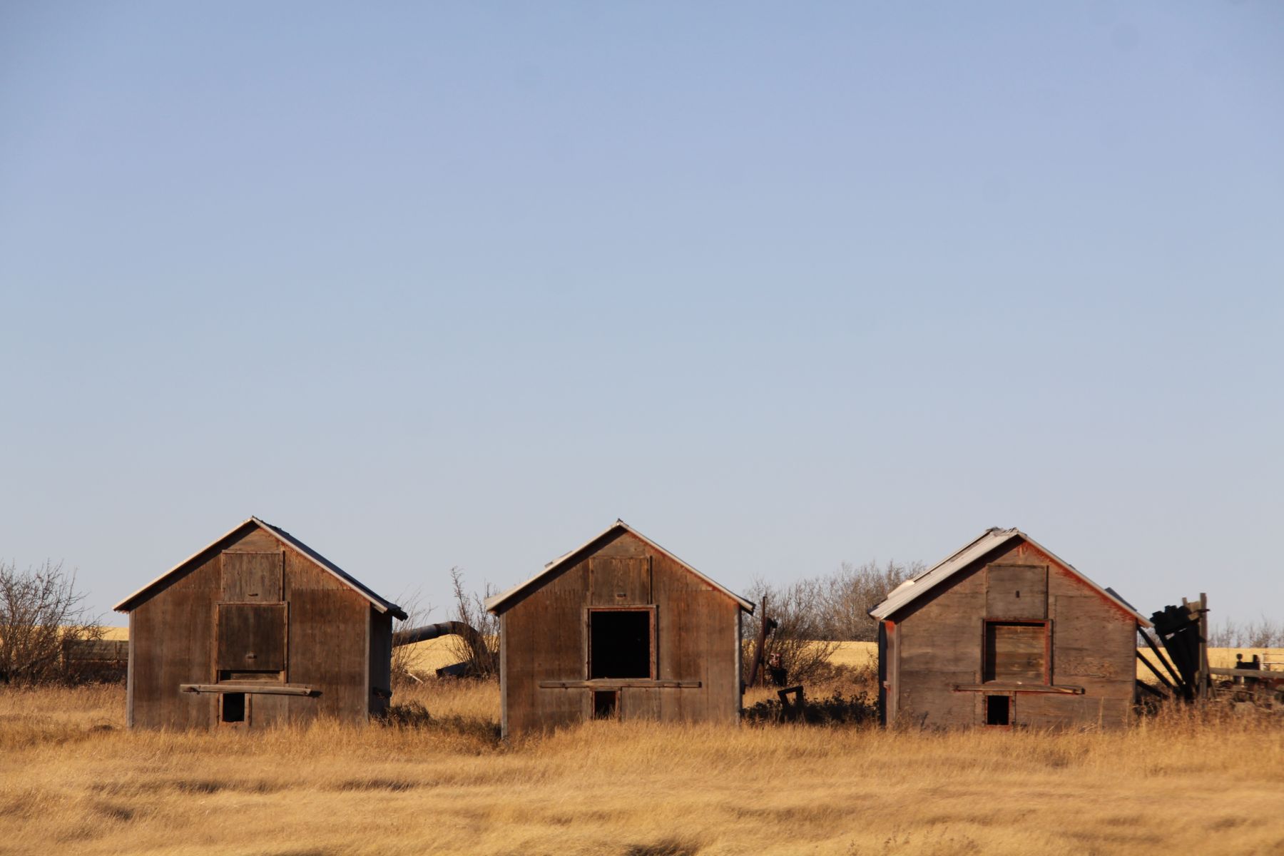 Rural barns under open sky
